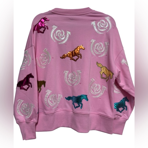 Brianna Cannon Pink Kentucky Derby Sweatshirt size Small NWT - Picture 2 of 5